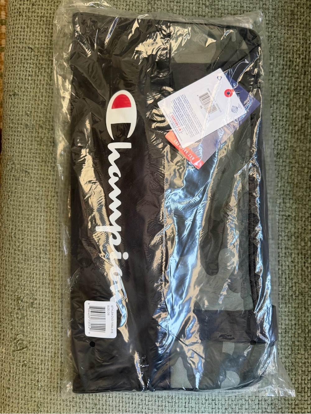 Champion Black/Camo Tote with Red & White Logo Accents